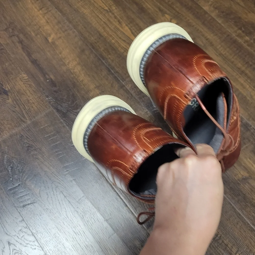 COLE HAAN OriginalGrand OS Brown Leather Wingtip Shoes preowned Sz 10
